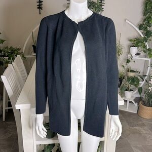 J.CREW size XS black cardigan long sleeve crewneck with pockets